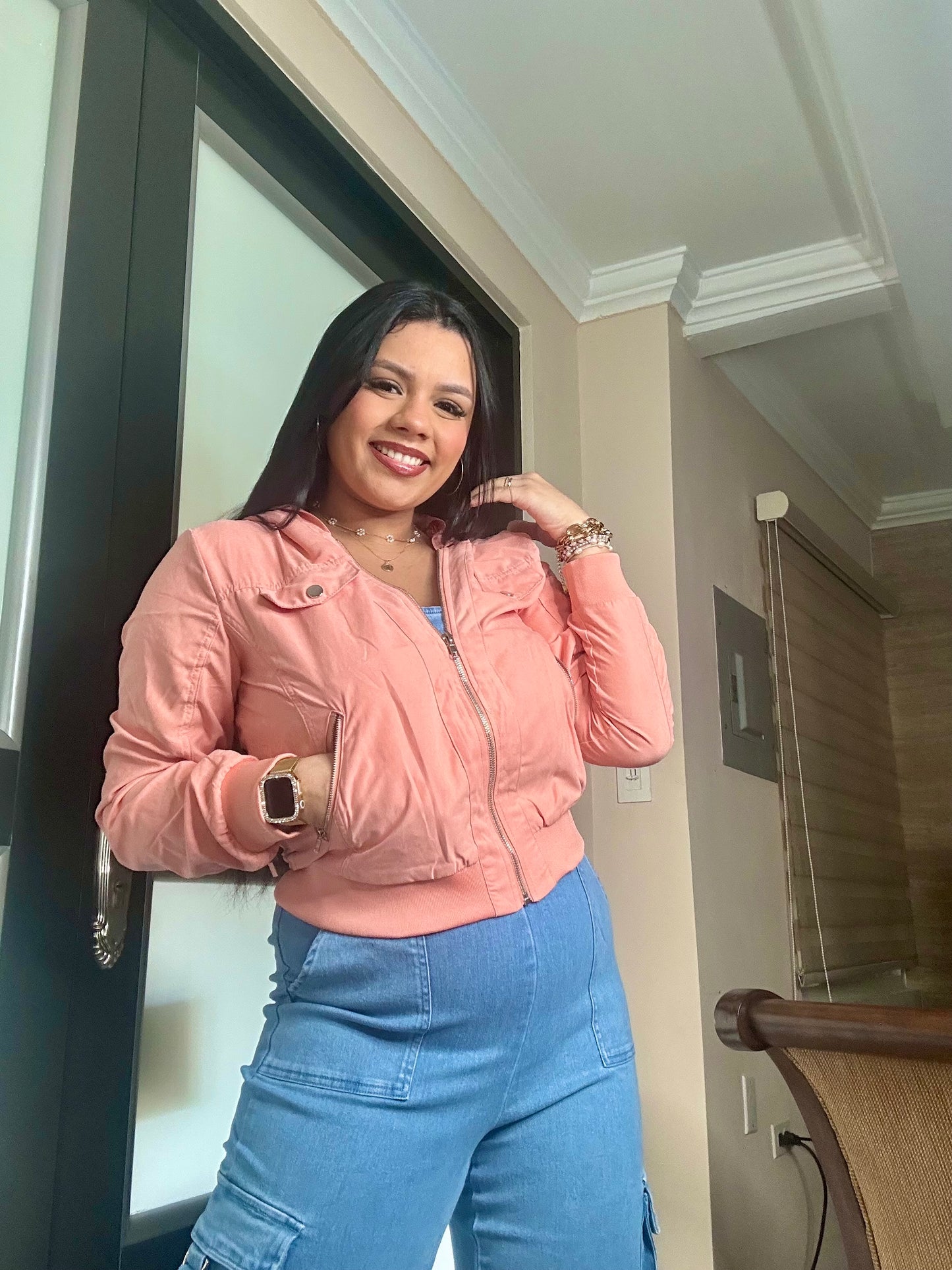 Peach Bomber Jacket (sombrero)